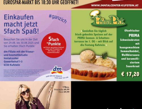 Sommer 2025 – FUSSL Modestraße | DM | MANIOLO´s und PRIMA im 1. Stock bis 18.30 geöffnet