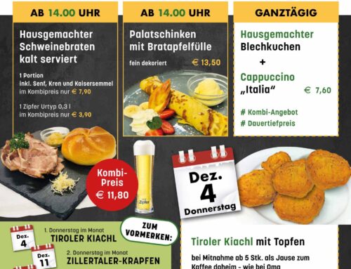WEIHNACHTSSHOPPING 2025 im PRIMA Restaurant Kufstein | INNTALCENTER – Nachmittagsjause