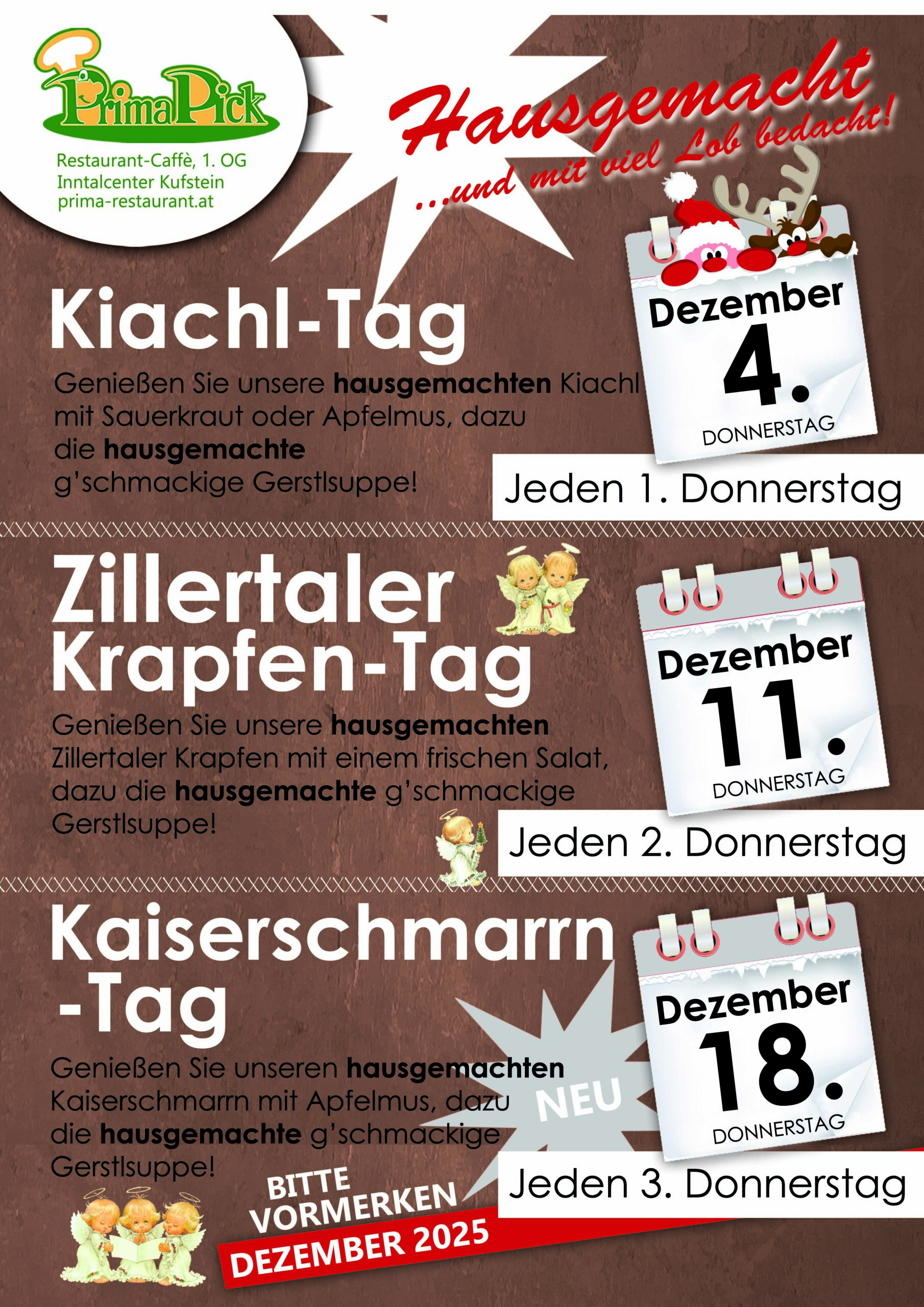 Jeden 1. und 2. Donnerstag im Prima Restaurant